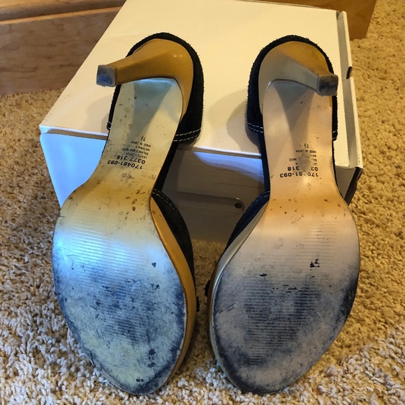 Colin Stuart Open Toe Leather/Suede Heel - Picture 3 of 3